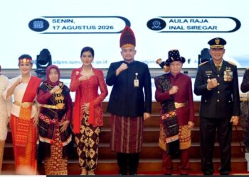 Gubernur Bobby Nasution Bersama Forkopimda Ikuti Detik-detik Proklamasi Secara Virtual