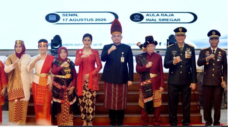 Gubernur Bobby Nasution Bersama Forkopimda Ikuti Detik-detik Proklamasi Secara Virtual