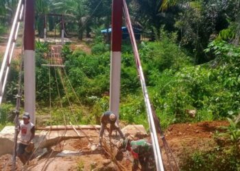 Jembatan Gantung Bosar Galugur Capai 81,6 Persen, Akses Warga Segera Terhubung