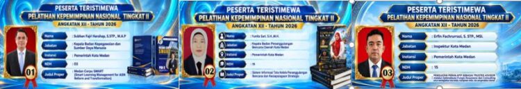 Tiga Pejabat Pemko Medan Raih Predikat ‘Peserta Teristimewa’ PKN Tingkat II 2026 Melalui Terobosan Inovatif