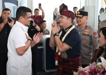 Bobby Nasution Sambut Kapolda Sumut Baru Irjen Pol Sonny Irawan di Kualanamu