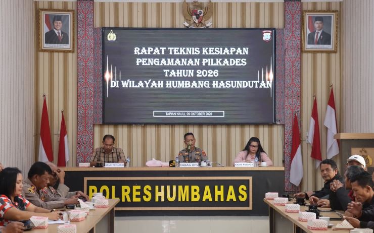 Polres Humbahas Gelar Rapat Kesiapan Pengamanan Pilkades Serentak 2026